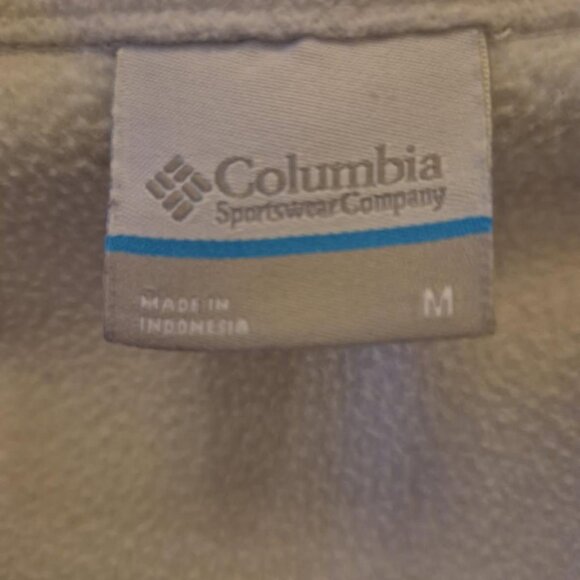 Women's white Columbia fleece zip up jacket - zippered pockets - Size M - Picture 3 of 4